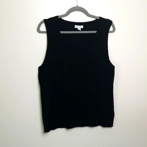 Charter Club Black Scoop Neck Tank Top Size XLarge